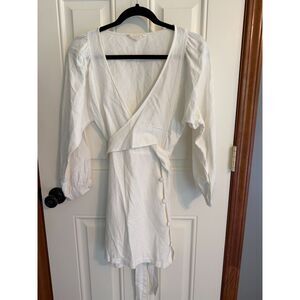 Franco ivory wrap dress size s
